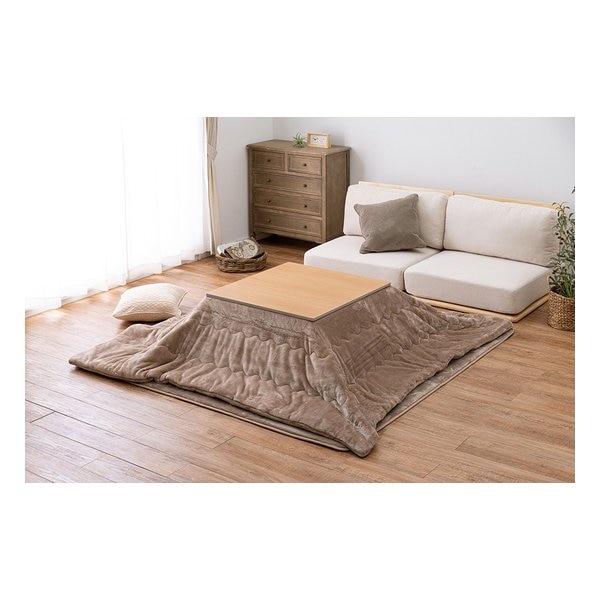 こたつ布団 メレンゲタッチ 約190×190cm 正方形 洗濯機可 ベージュ 240626600