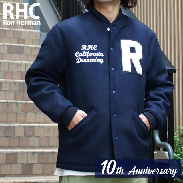 ロンハーマン RHC Ron Herman x STANDARD CALIFORNIA Varsity Jacket バーシティー スタジャン NAVY 227-000104-047
