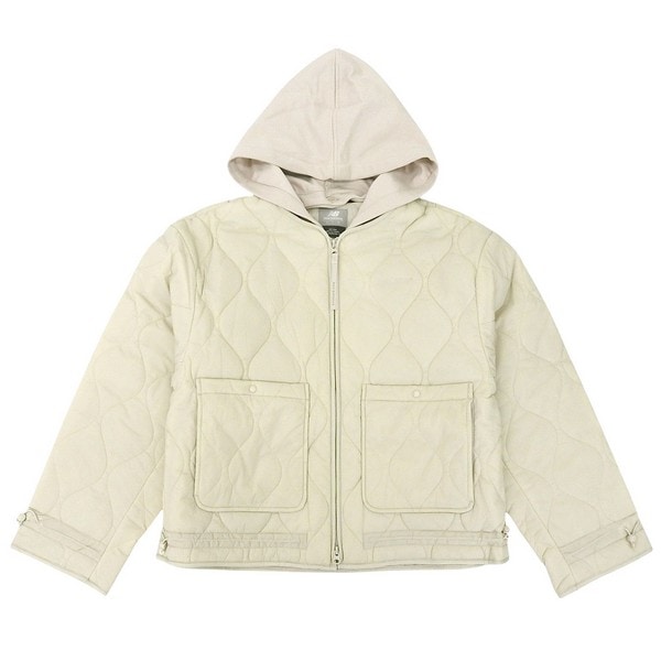 ニューバランス 衣類 レディース 90(M) パデッドジャケット ベージュ W Hood quilted semi-crop padded jacket NBNQE4W902-BEI90 NEW BA
