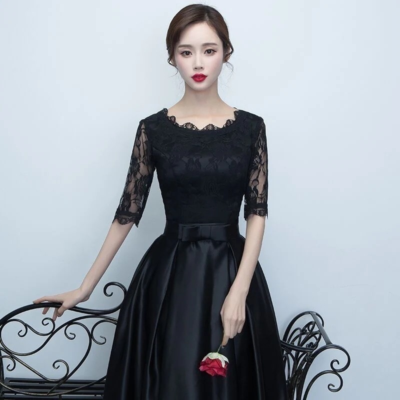 パーティードレス20304050結婚式ワンピース大きいサイズ袖あり膝丈ミモレ丈フォーマルロングワンピースお呼ばれドレス服女性二次会