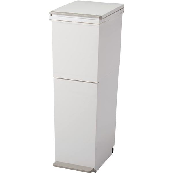 2個セットアスベル 分別ペダル2段スリム 38L ホワイト