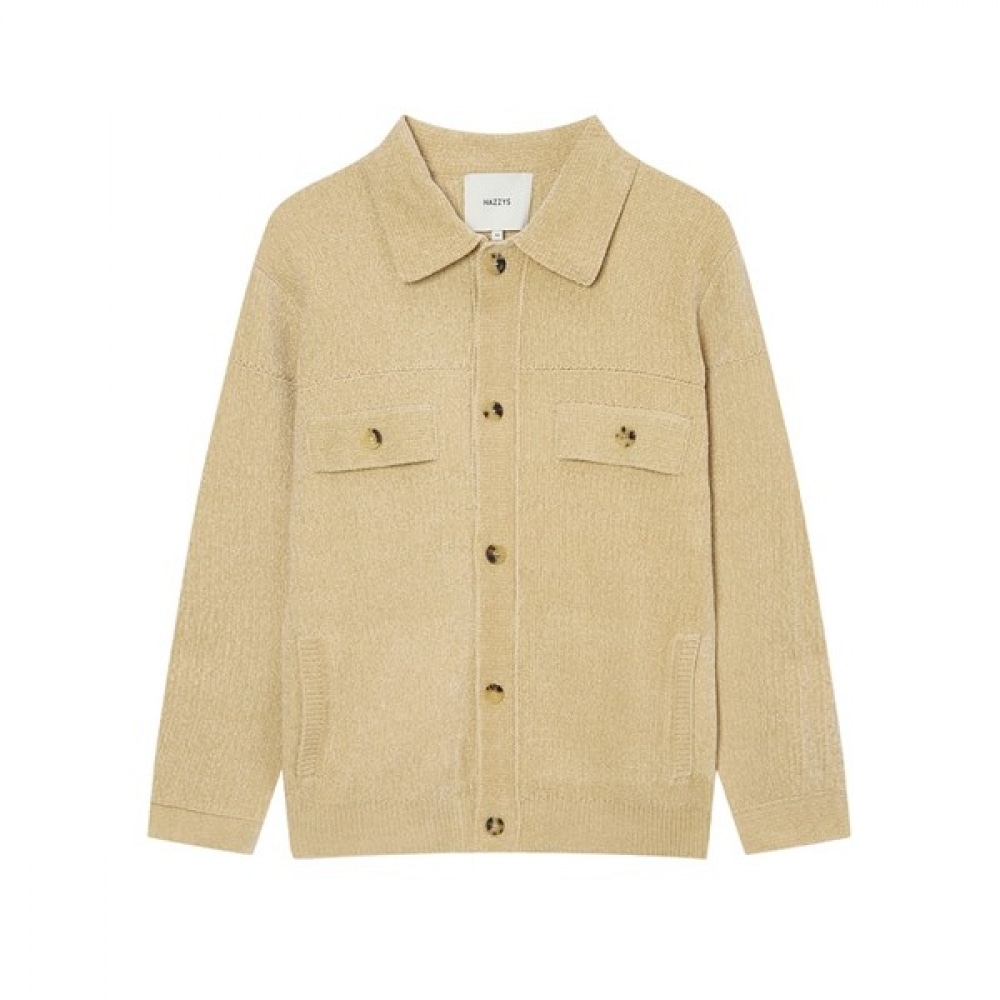 (ヘッジズ) 24FW ベージュベルベットニットトラッカー HZSW4D205I2