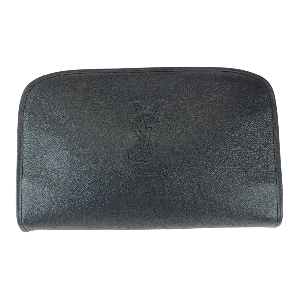 美品 ヴィンテージ YSL ブラック 黒 ゴールド金具 レザー セカンドバッグ クラッチバッグ メンズ 600013