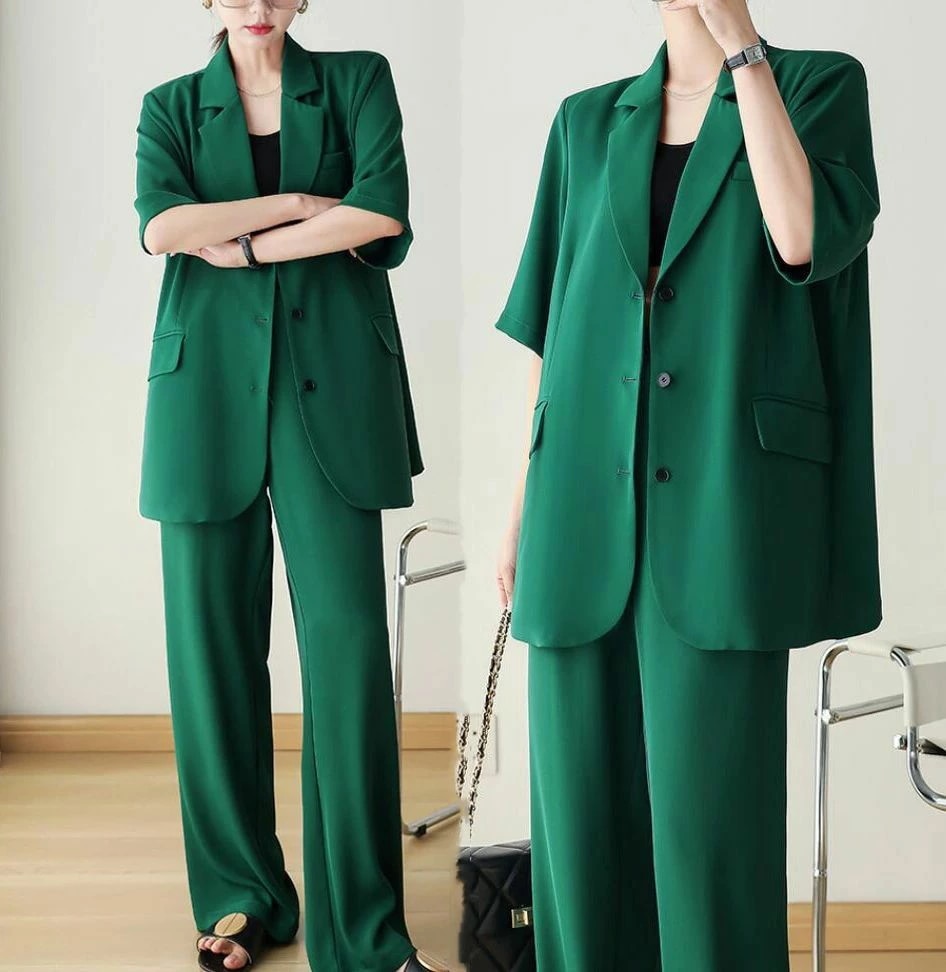 レディース 就活 カジュアルスーツ 通勤 体型カバー 2点 入学/卒業式スーツ OL ジャケット+パンツ スーツ フォーマル 夏服 短袖 ビジネススーツ 事務服 可愛い リクルートスーツ アップ オフ