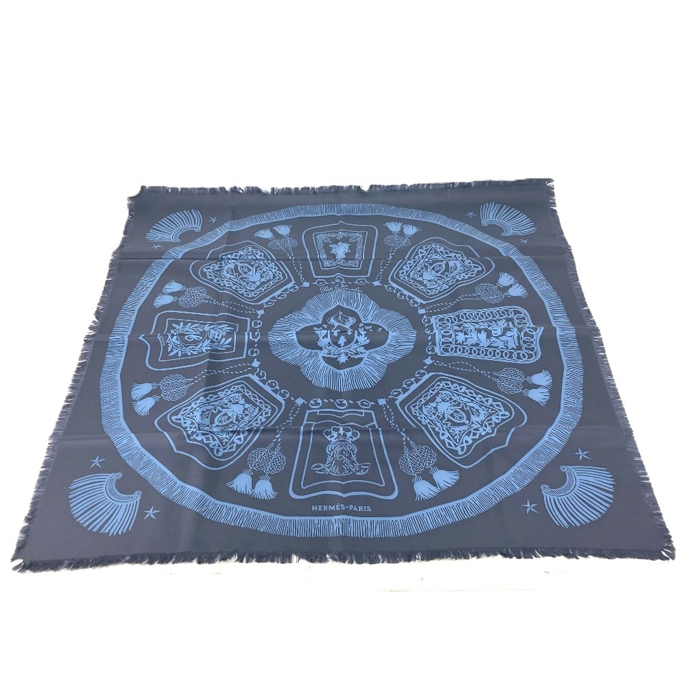 スカーフ カレフリンジ80 Poste et Cavalerie サーベル飾袋 シルク ネイビー