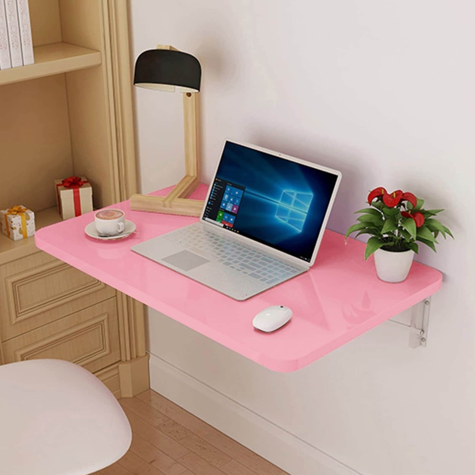 壁掛け式折りたたみランドリーテーブル 頑丈なブラケット付き 省スペースで丈夫 キッチンやランドリールーム用 ピンク 60x50cm 17,819円