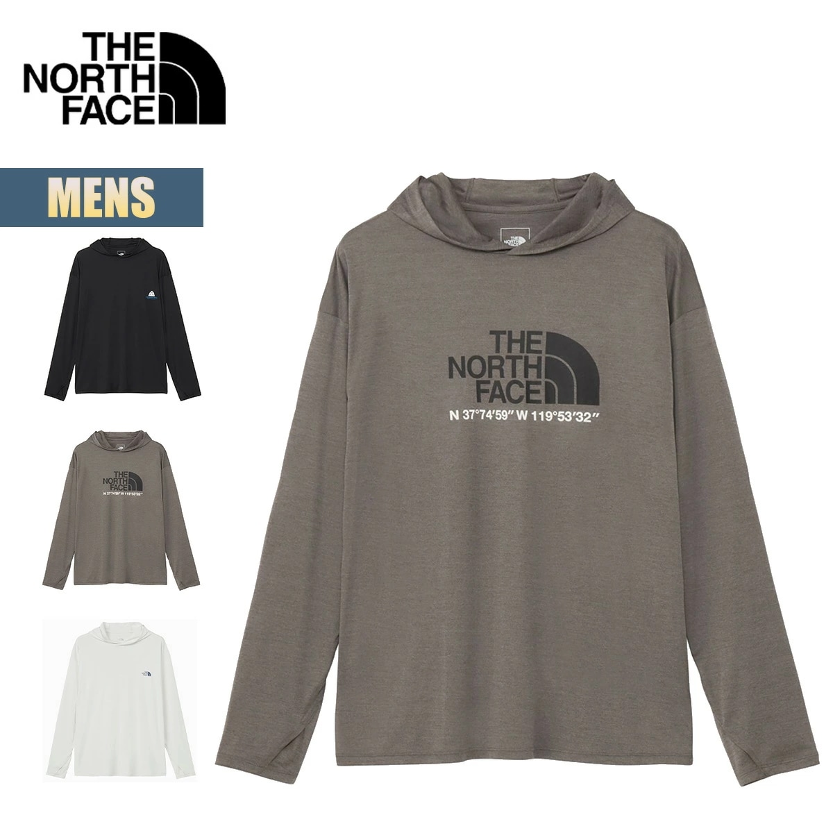 長袖Tシャツ ウォータースムースフーディ Water Smooth Hoodie カットソー 吸汗 速乾 紫外線カット UVカット フード付き ロゴ アウトドア タウンユース