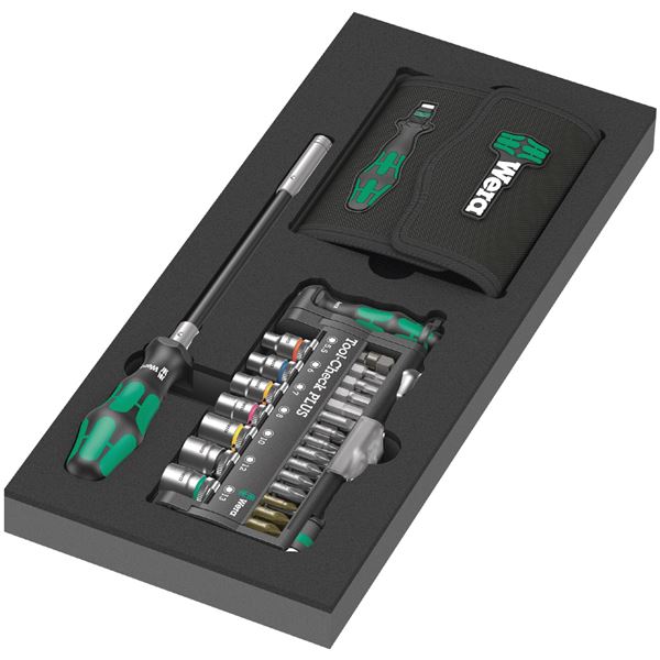 WERA ヴェラ 57点組 クラフトフォームコンパクト 差込6.35mm 差替式ドライバーハンドル/ソケットビットセット フォームインサート付 150150