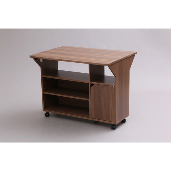 TKW-90 ウォールナット 扉付きキッチンワゴン メーカー直送