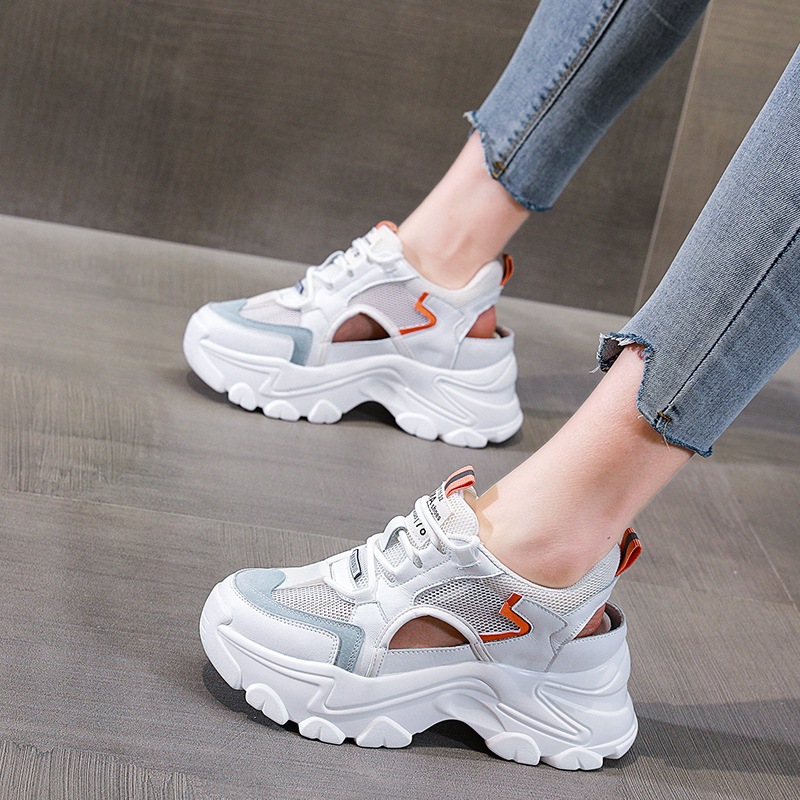 スポットダディシューズ レディース 通気性抜群 レディースシューズ 2025年夏新作 オールマッチ 中空シングルシューズ カジュアル メッシュ スポーツサンダル