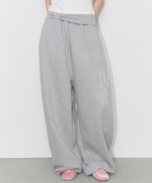 【ILLIGO】 Lace Ribbon Sweat Pants Melange 正規品