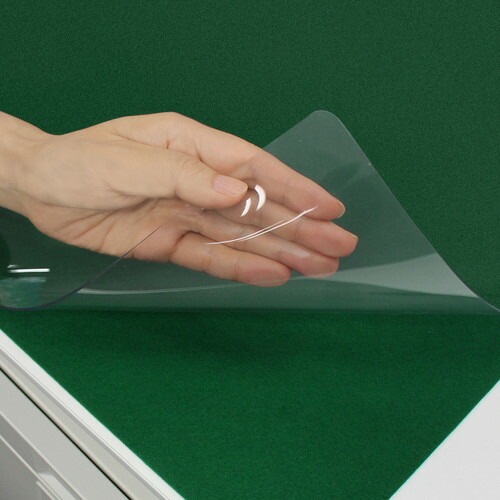 デスクマット(塩ビ)エコノミータイプ 薄手1.2mm厚 Wタイプ(下敷付) 1045x715mm DM-005W