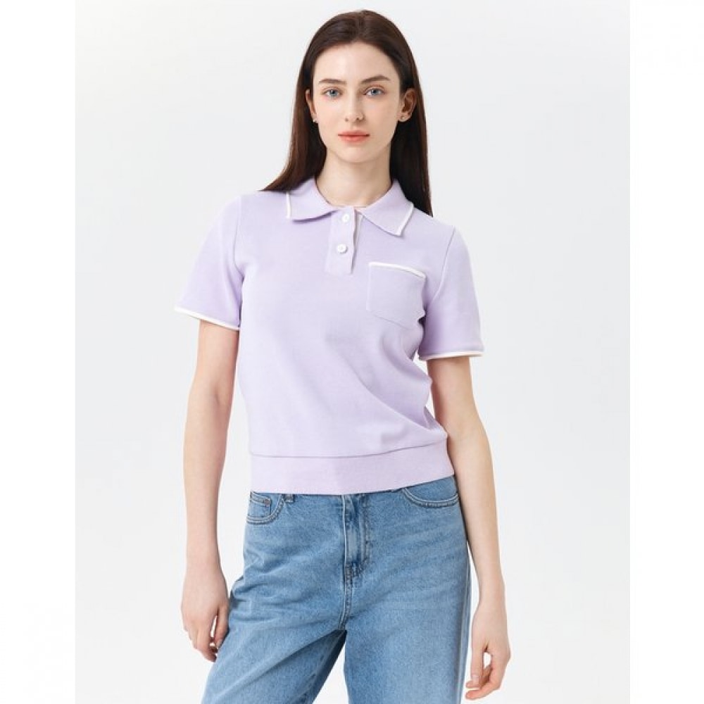 [24SS] [追加スペシャル] ショートスリーブのようなライトバイオレットニット HSTS4B301V1