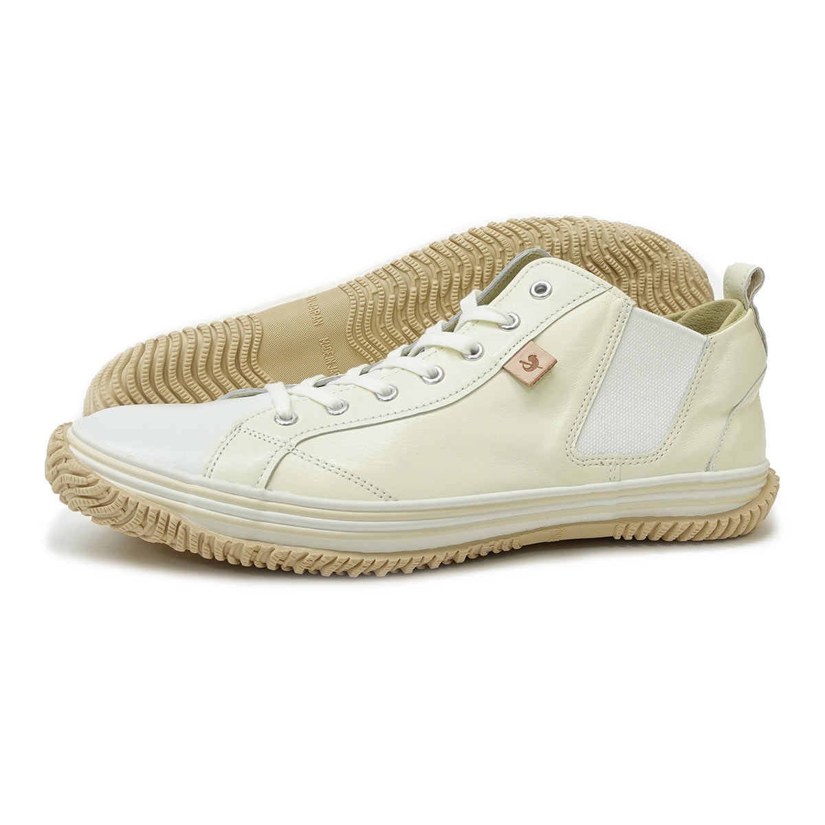 スニーカー SPM-442 シロ/クレープ メンズ レディース 革 カンガルーレザー 定番 日本製