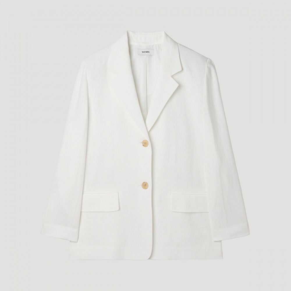 [Shes Miss] リネンシングルツーボタンジャケット_SWWJKP21030_OW
