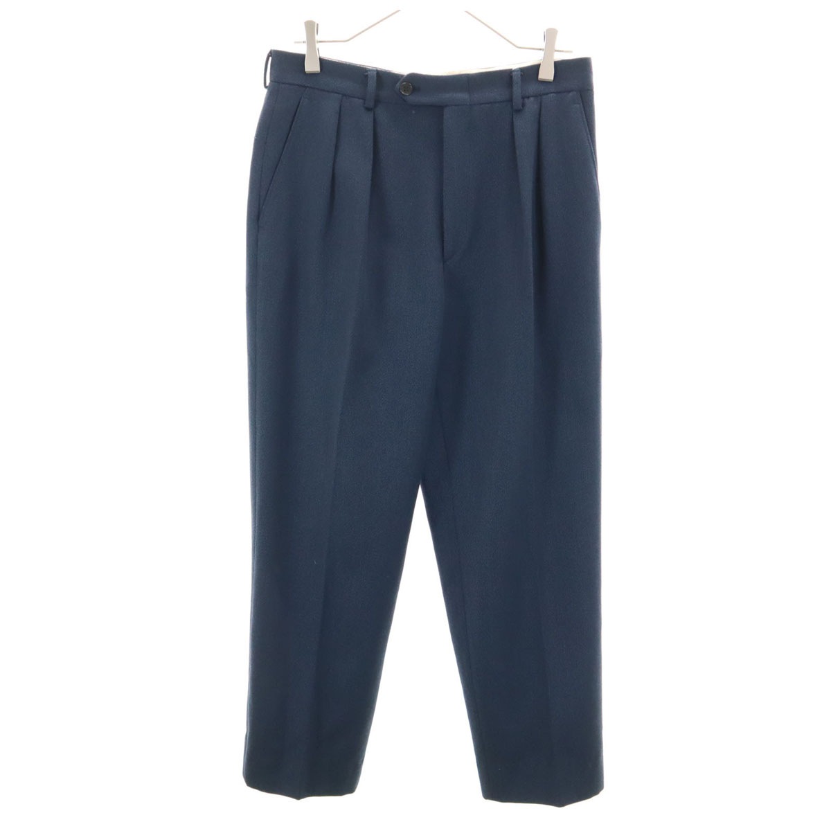 80s 90s イタリア製 オールド スラックスパンツ 48 ネイビー メンズ 古着