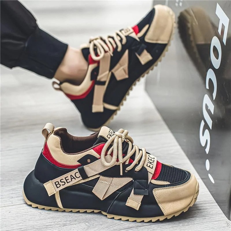 2024 新しい メンズ 網面 通気 防臭 スポーツシューズ カジュアル 厚底 運動 高く 流行り かっこいい おやじ靴