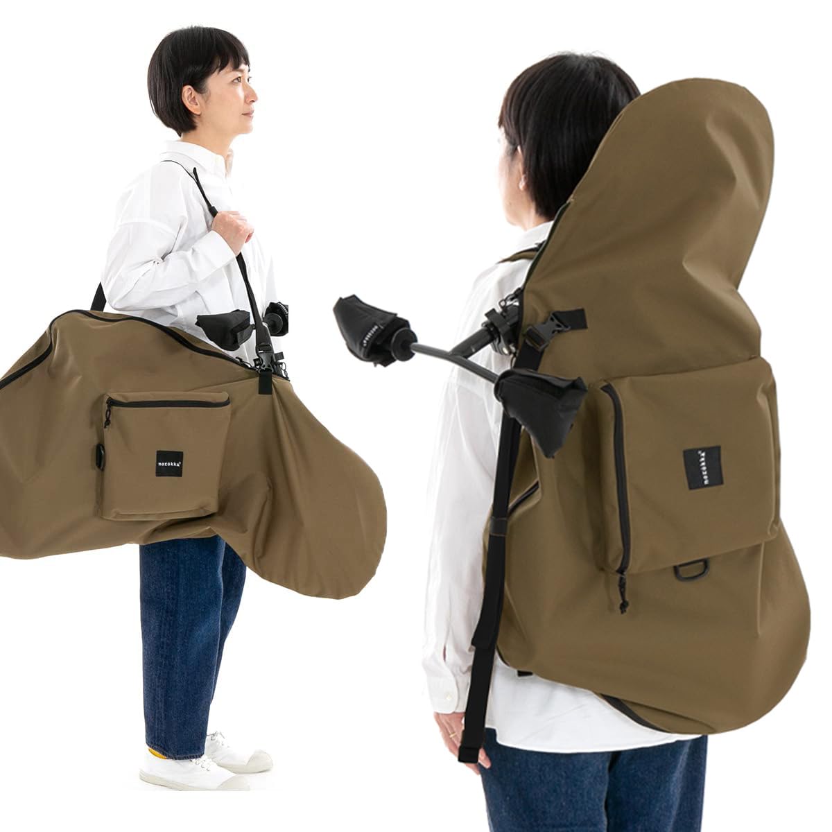 norokka(ノロッカ) ストライダー 等 キッズバイク バッグ 持ち運び キャリー ケース ヘルメット 防具 収納 (コヨーテ)