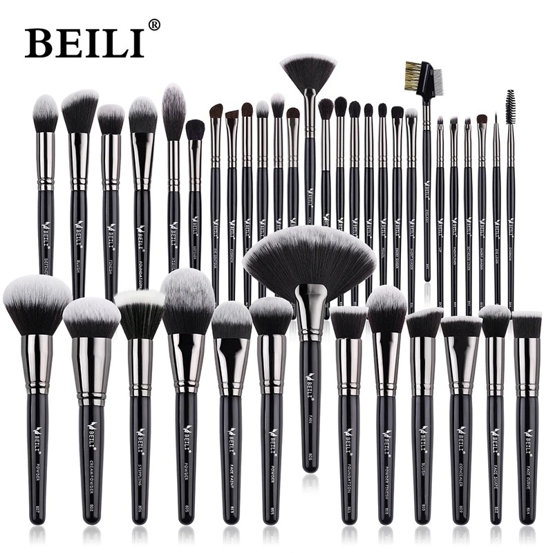 Beili-プロのメイクブラシ,大きなパウダー,メイクブラシ,ファンデーション,天然チーク,ミンク