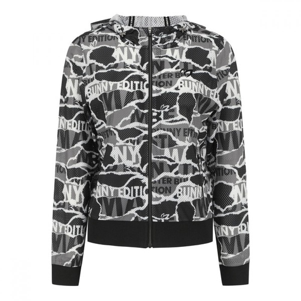 [マスターバニー] 女性用クールメッシュ柄パーカージップアップ