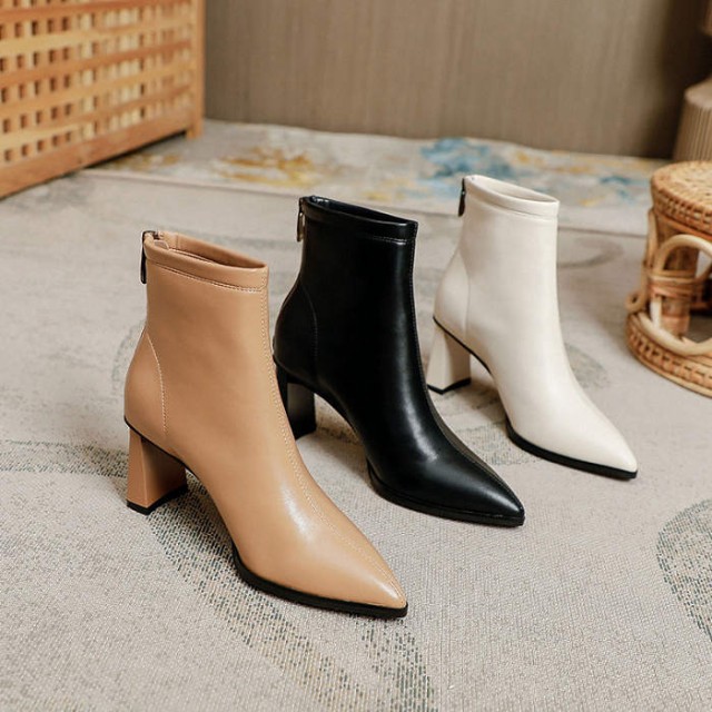 ヒール7CM 秋 靴 ストレッチブーツ 秋 冬 韓国ファション 冬ブーツ ショートブーツ ブーツ