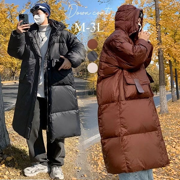 ダウンコート メンズ ダウンジャケット フードなし 大きいサイズ 黒 ブラック 厚手 冬服 防寒着 おしゃれ S M L オーバーサイズ 着やせ 20代 30代 40代 50代 60代 秋 冬 bg1 10,881円