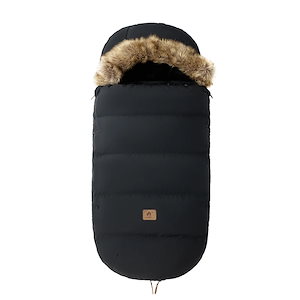 ベビーカーフットマフ0-3t冬防風防水取り外し可能なファーカラー暖かい珊瑚調節可能なベビースリーピングバッグ Black Uniform size