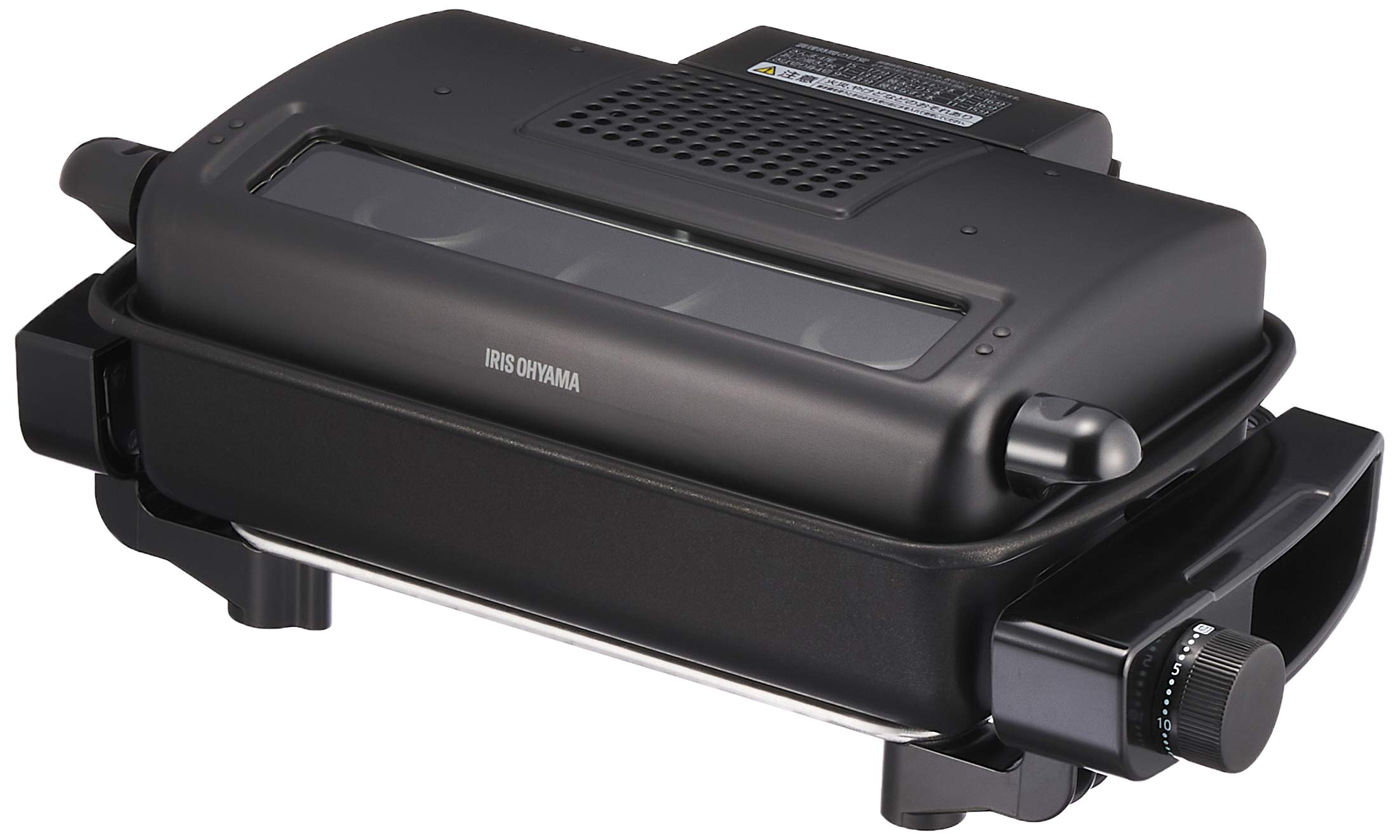 アイリスオーヤマ 魚焼きグリル 無煙ロースター ロースター 平面プレート付 EMT-1103-B ブラック