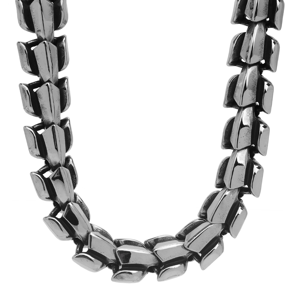 316L ごつめチェーンネックレス 銀 [n634-silver]