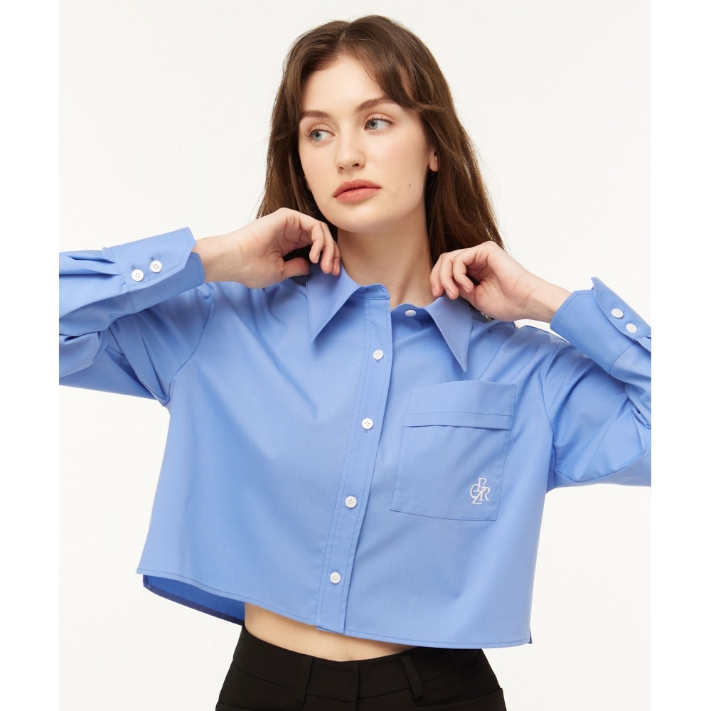 CITY BREEZEリンクルフリークロップシャツ_BLUE 7,790円