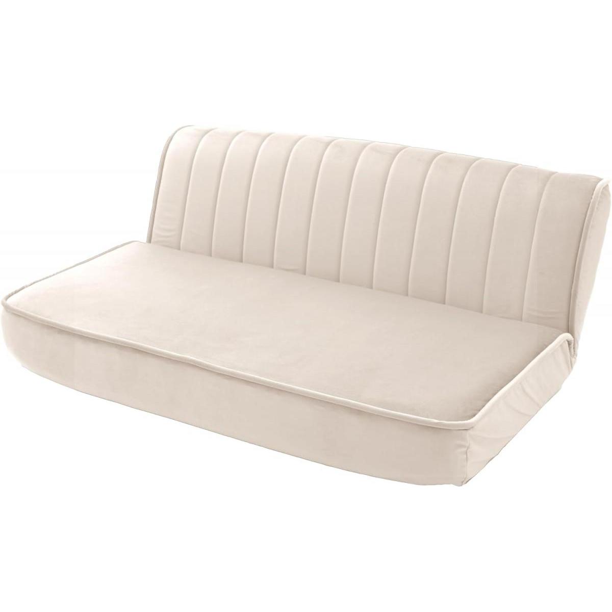 【I】セルタン ロースタイルソファ 2人掛け パールホワイト ベロア生地 日本製 A1220p-W-b-718IV CELLUTANE【受注生産品】【代引不可/沖縄・離島不