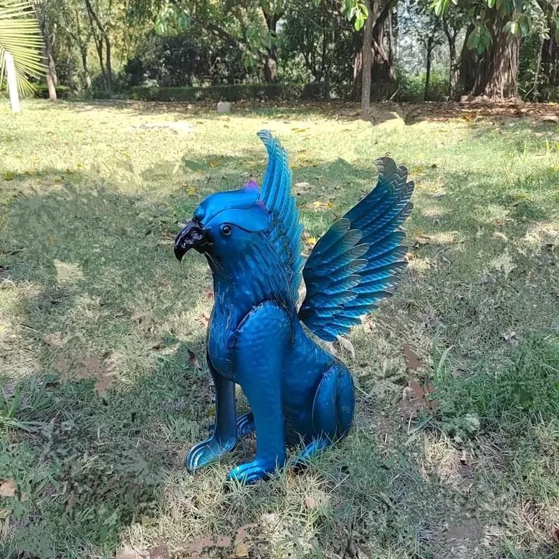 ガーデンオーナメント オブジェ 庭 グリフィン像 神話 置物 屋外 デコレーション 動物 カラフル おしゃれ かわいい 装飾