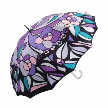 藤田屋 一枚張り婦人長傘 da mon de 60cm ステンドグラス DA-2572（NT）