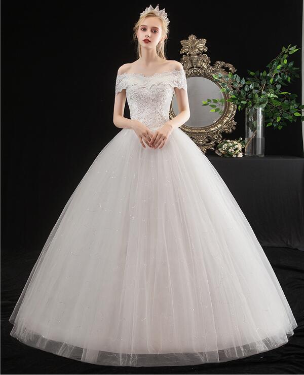 ロングウエディングドレス フォマールロングドレス 白無地 シンプルドレス 上質お花嫁ドレス 結婚式 披露宴 二次会 お呼ばれドレス 舞台演出服 ボリューム ベールパニエグローブカバー対応可 S M 4,635円