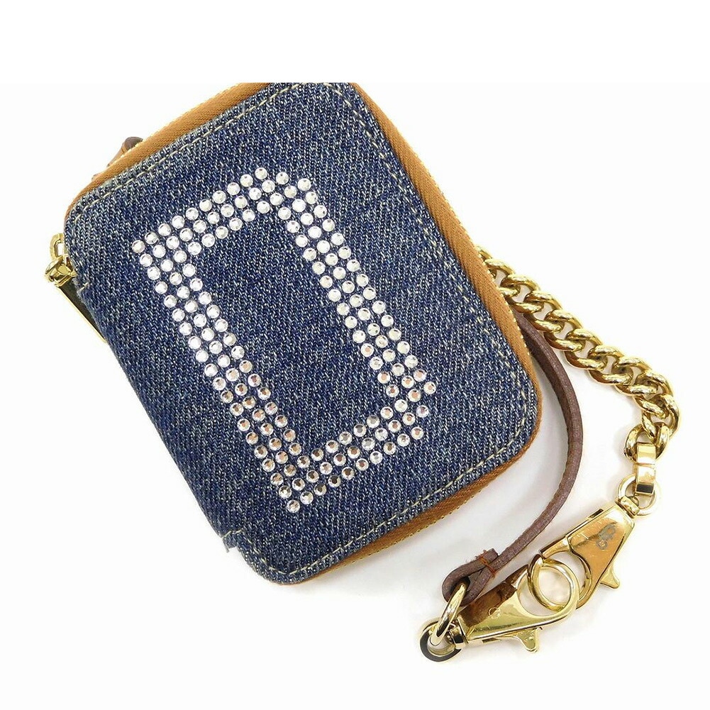 ポーチ ブルー×茶×クリスタル レディース 中古 12,175円