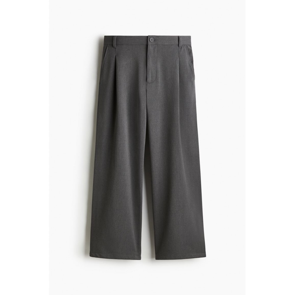 H&M ルーズフィットツイルパンツダークグレー 6,295円