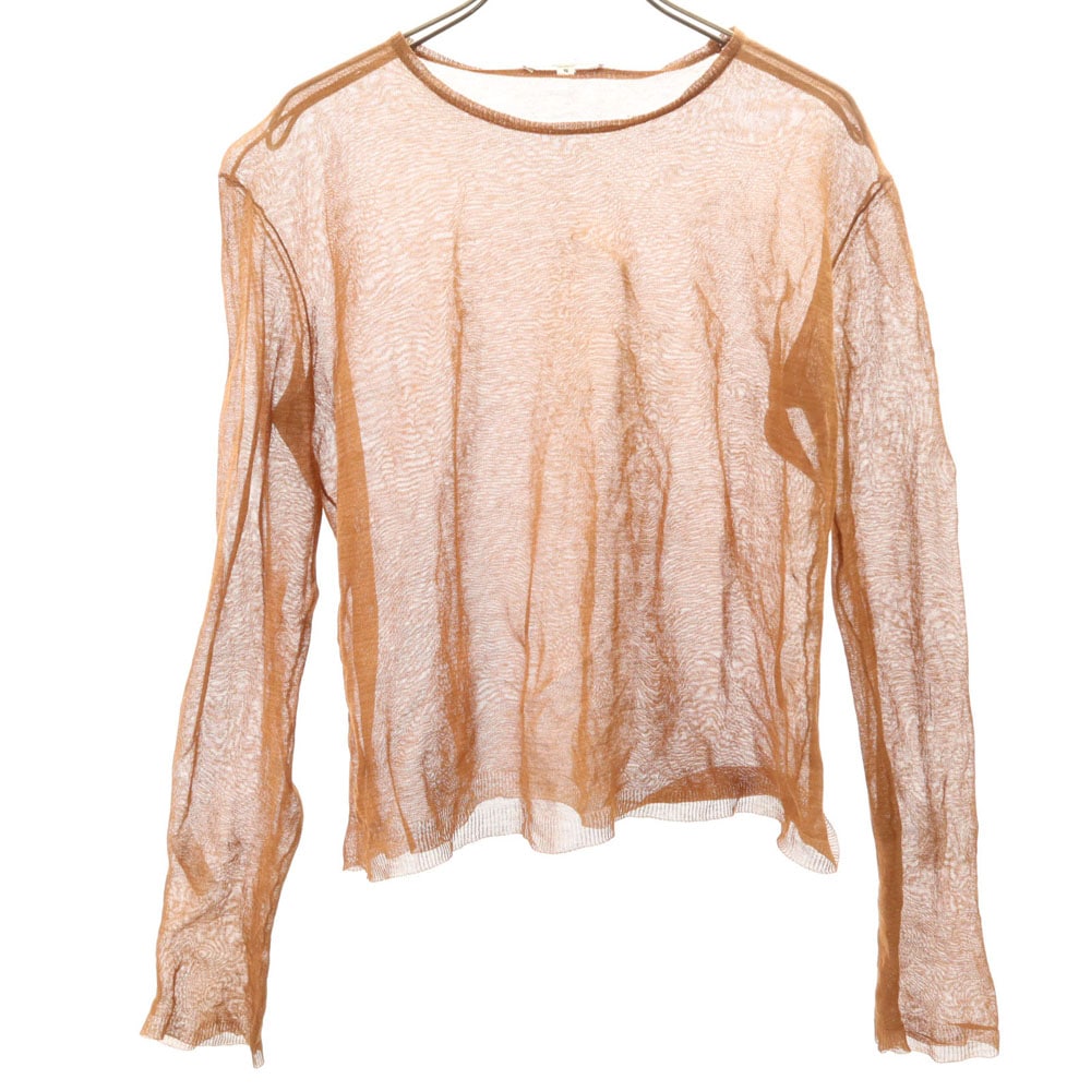 長袖 レース カットソー S オレンジ レディース 古着