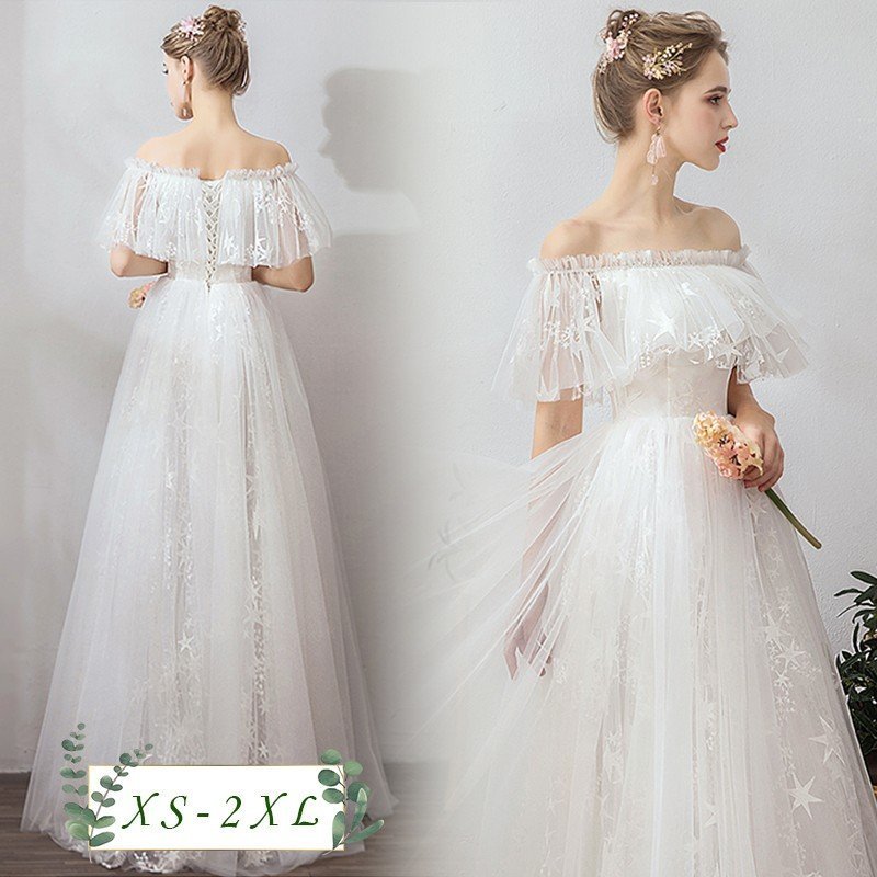 ウェディングドレス 上品 スリム シンプル 結婚式 披露宴 /二次会/ビスチェウエディングドレス/演