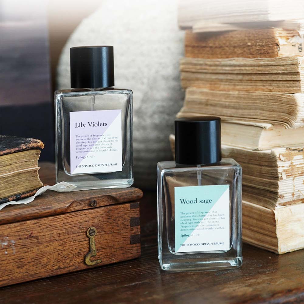 [2本セット割引商品] ラベル香りドレスパフューム繊維香水50ml+携帯用7ml 7種のうち一つ選択
