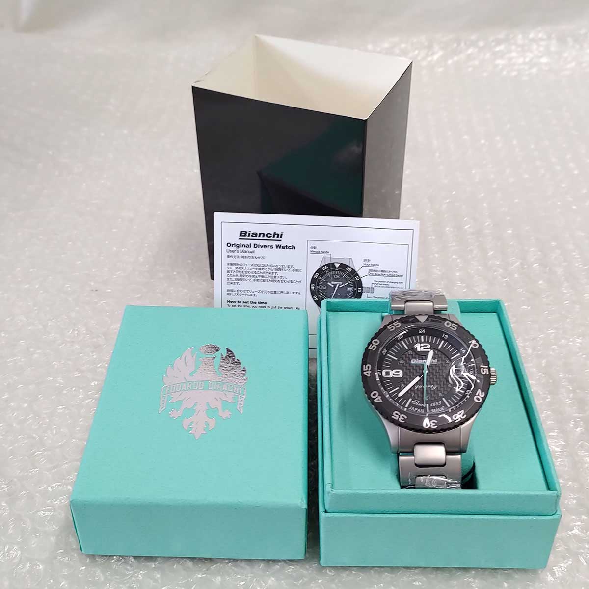【中古・未使用品】ビアンキ BIANCHI SCUBA TX ブラック シルバー 時計 ダイバーズウオッチ型腕時計 JP203ZOTWA メンズ