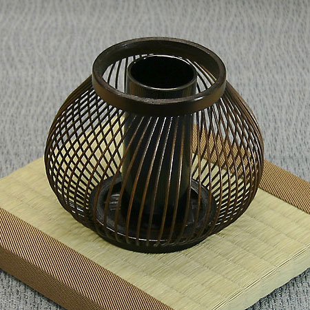 駿河竹千筋細工　花器　雫　静岡県伝統工芸品　伝統工芸士大村竹心坊 作