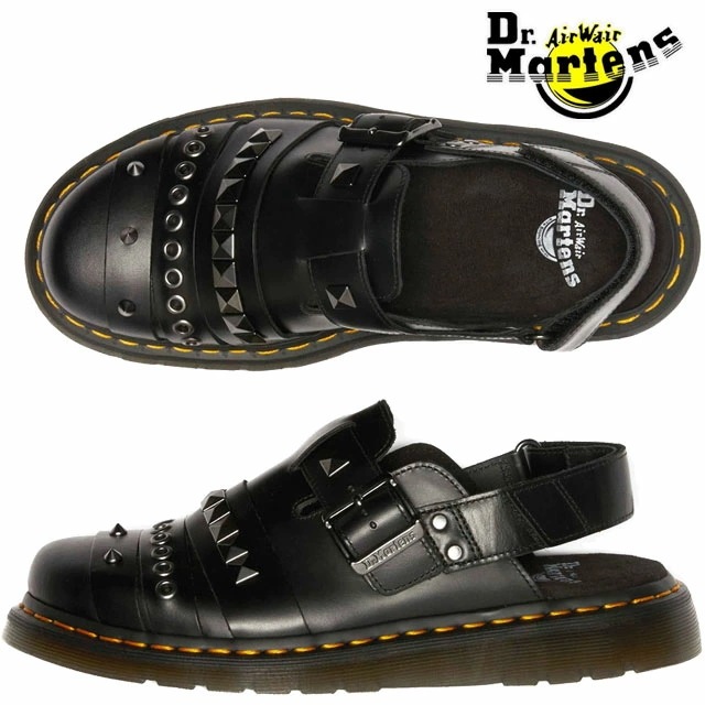 ドクターマーチン サボサンダル メンズ ミュール ホルへ II ハードウェア クロッグサンダル レディース 黒 スタッズ ブラック 40652001