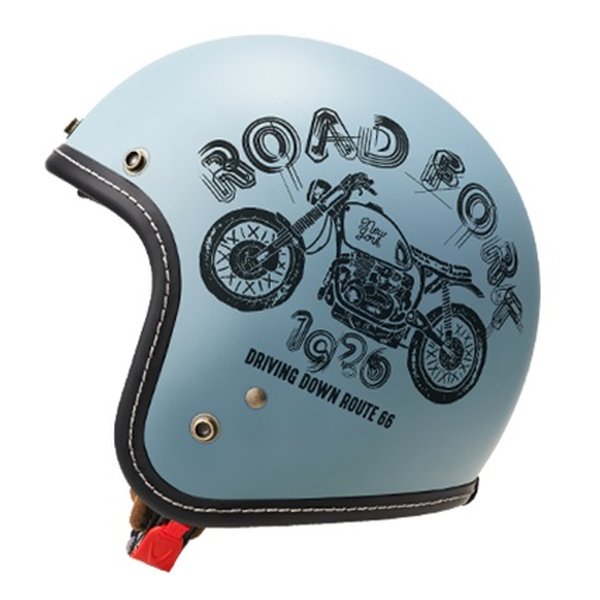 バイク用ジェットヘルメット ROAD FORK マットナチュラルブルー/XLサイズ