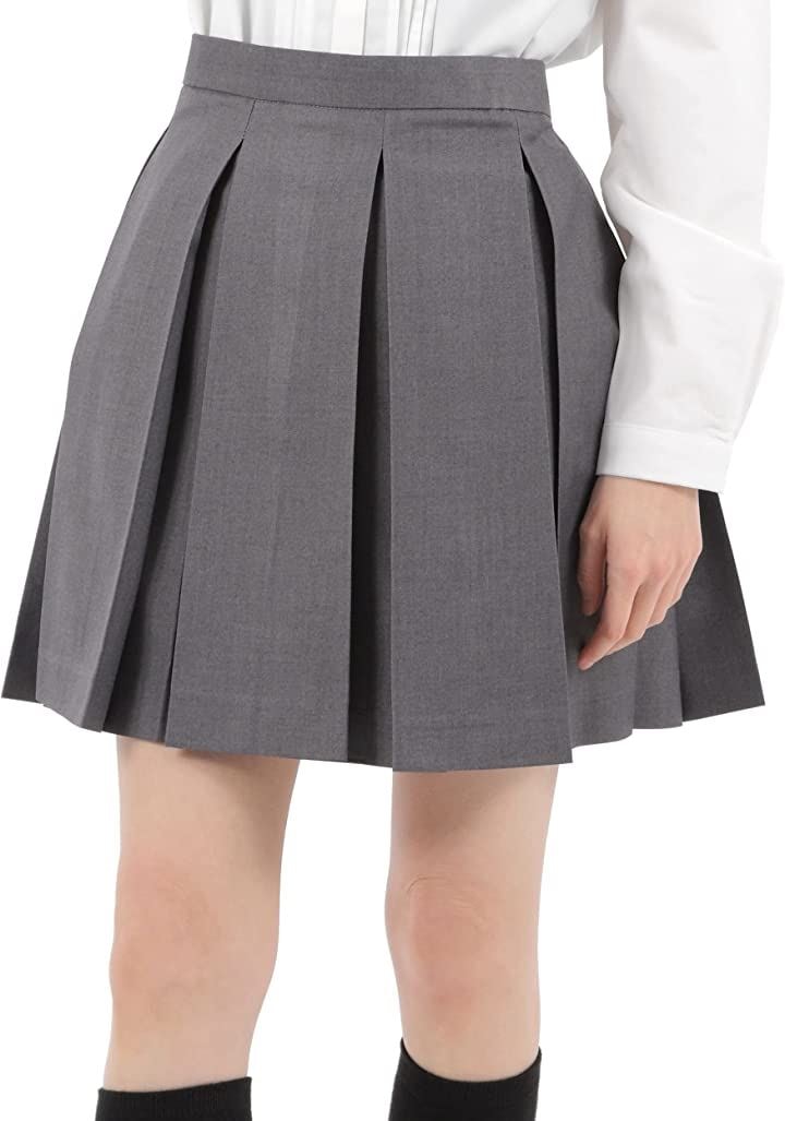 Qoo10] ボックス プリーツスカート 学生 制服 : レディース服