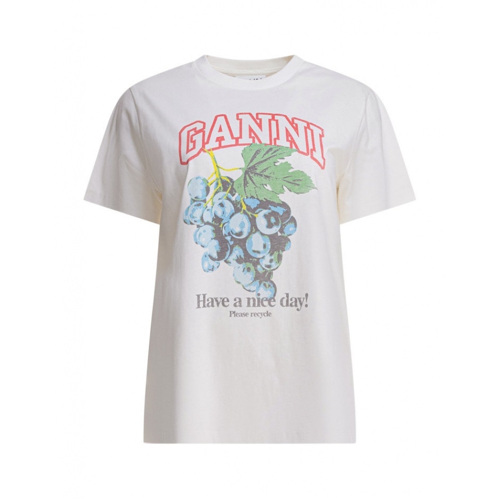 GANI 25FW グレーププリントロゴ T シャツイーグレット T4230 135