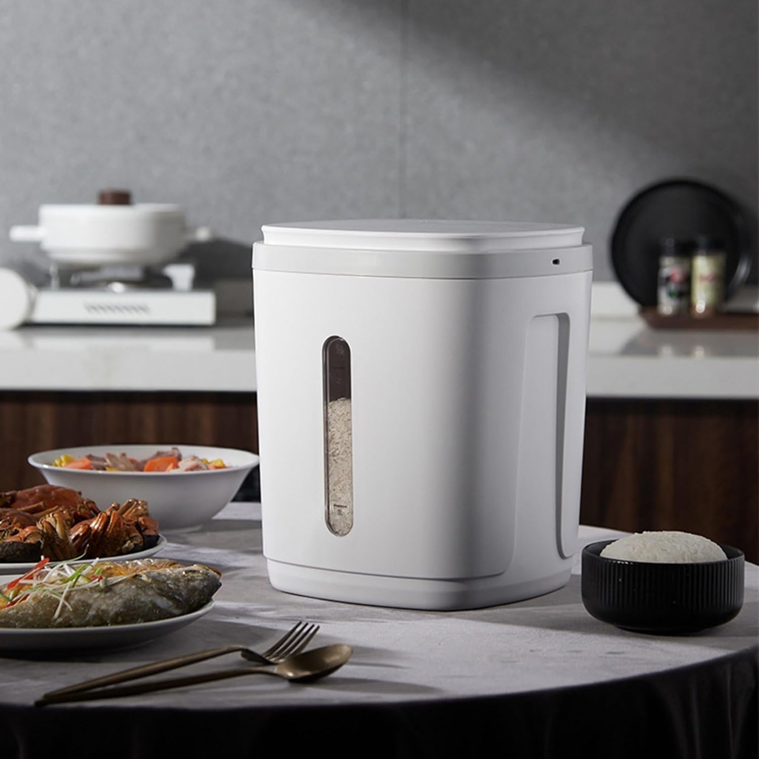 コスパ最高収納ボ 隙間 ライスボックス 米びつ 食品貯蔵タンク 鮮度キープ 防虫 防湿 透明可視化窓 残量確認可 保存容器 スリム 7kg 米櫃