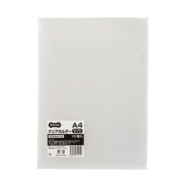 (まとめ) TANOSEE クリアホルダーエコノミータイプ A4 厚さ0.15mm 1パック(10枚) (×100セット)