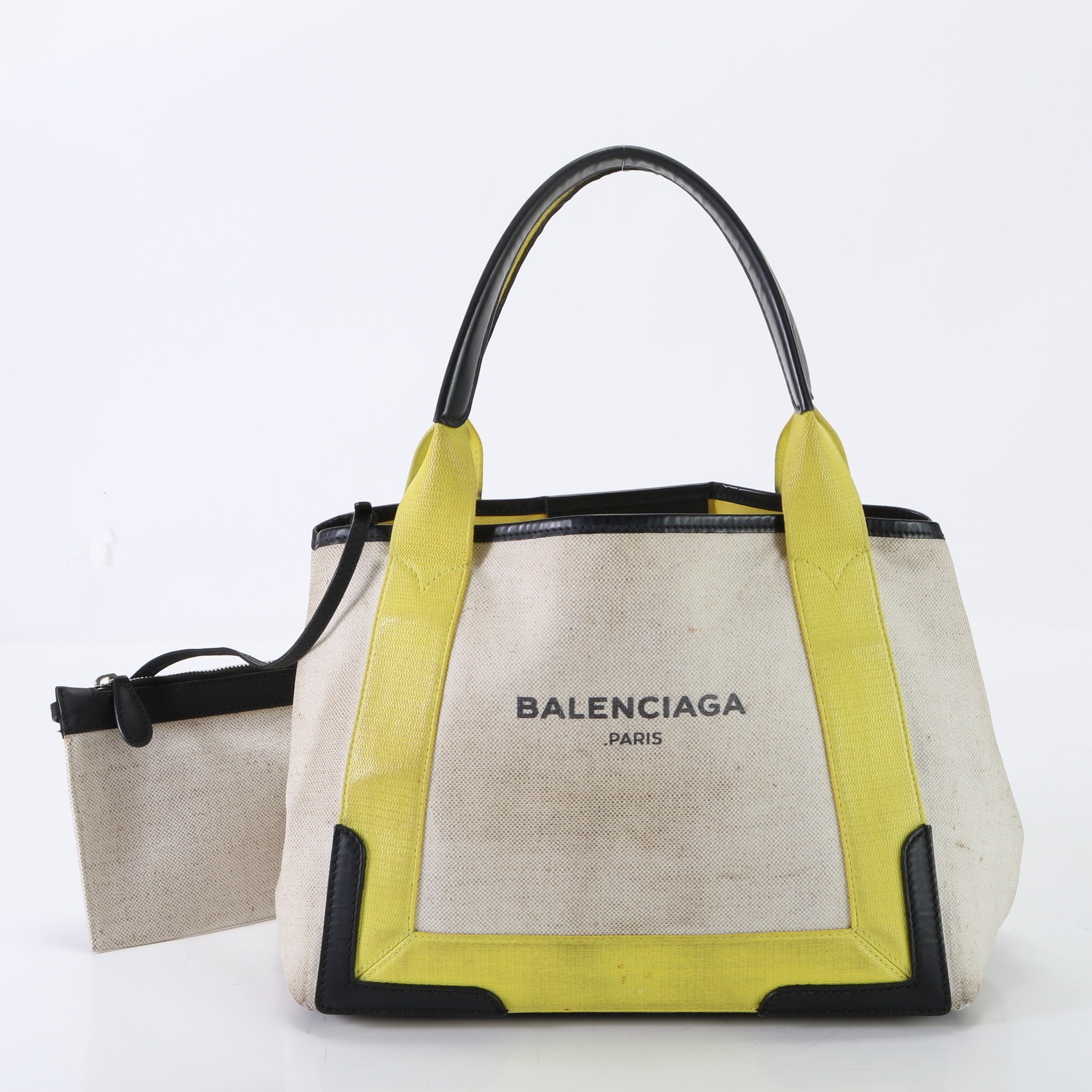 美品 京都高島屋店購入 ネイビー カバス レザー×キャンバス トート バッグ 肩掛け ショルダー ハンド レディース MNT C5-8 中古