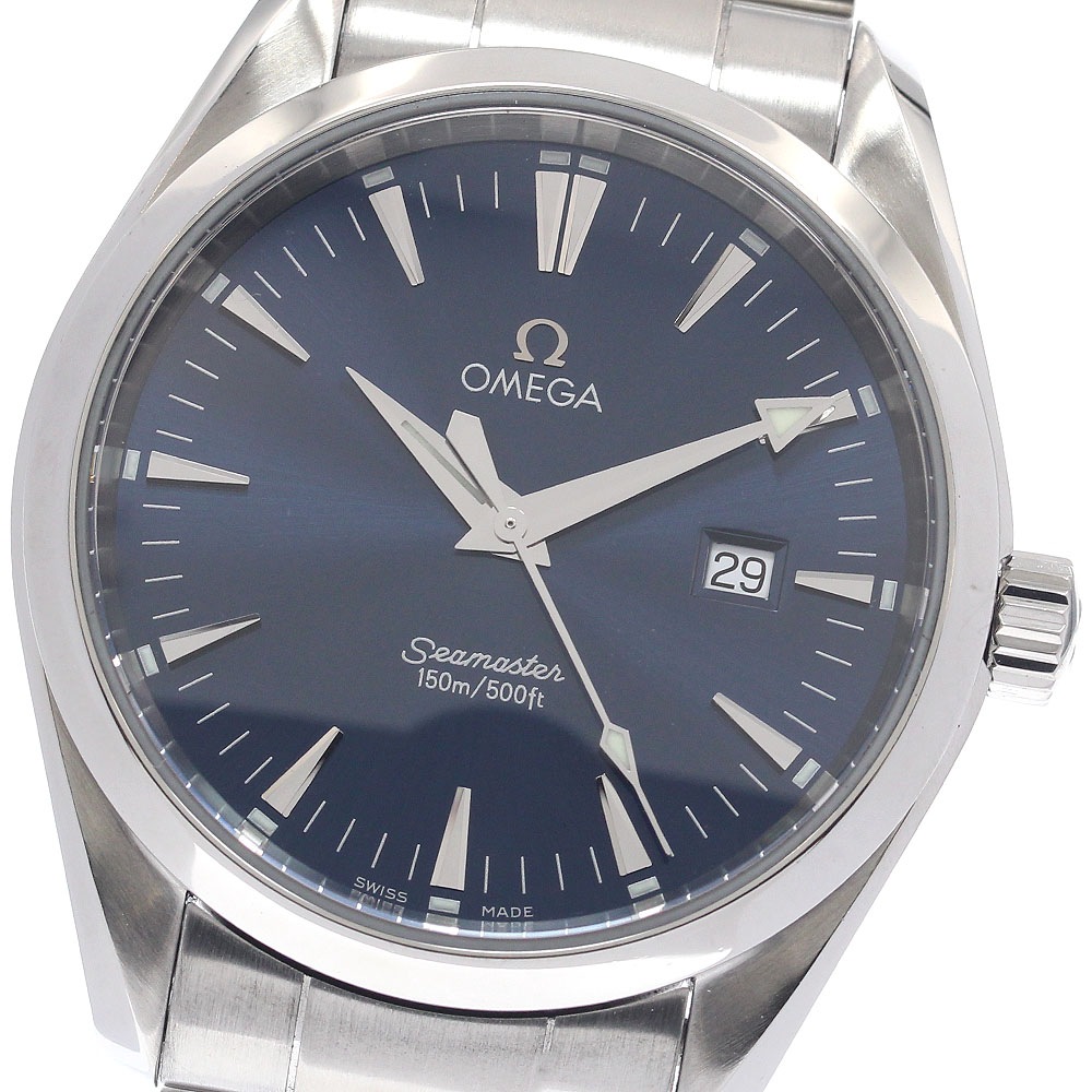 オメガ OMEGA 2517.80 シーマスター アクアテラ デイト クォーツ メンズ 良品 保証書付き_943959【中古】