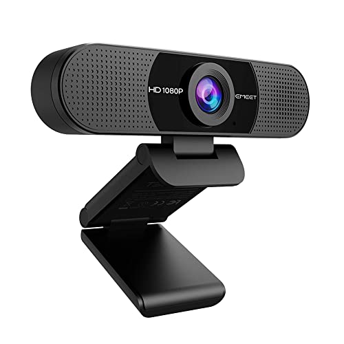 WEBカメラ EMEET C960 ウェブカメラ HD1080P 200万画素 90広角 パソコンカメラ ワイドサイズ対応 内蔵マイク skype会議用PCカメラ EMEETLINK利用可能 1/4